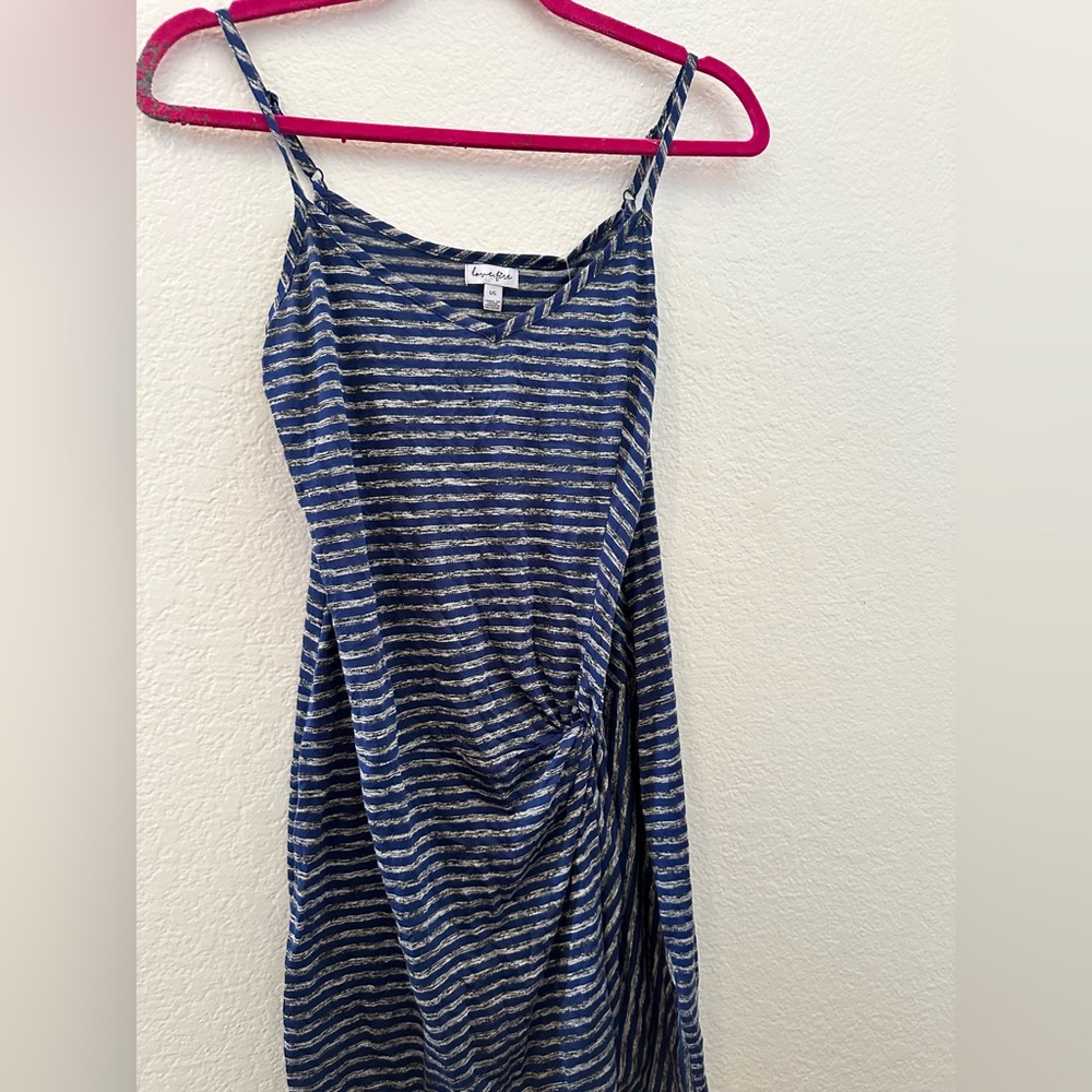 Love, fire tank summer dress sun dress stripes blue
